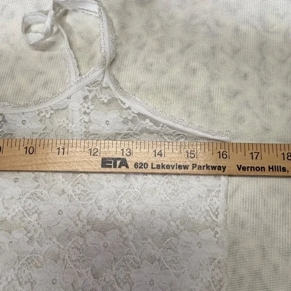 Smart & Sexy Women White Floral Sheer Lace Camisole Spaghetti Strap Top XL /8 - Picture 4 of 7